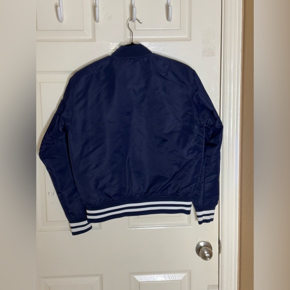 NWOT Women’s Lacoste Varsity Bomber Patch Stripe Jacket Preppy Heritage Sport XS - Picture 13 of 15